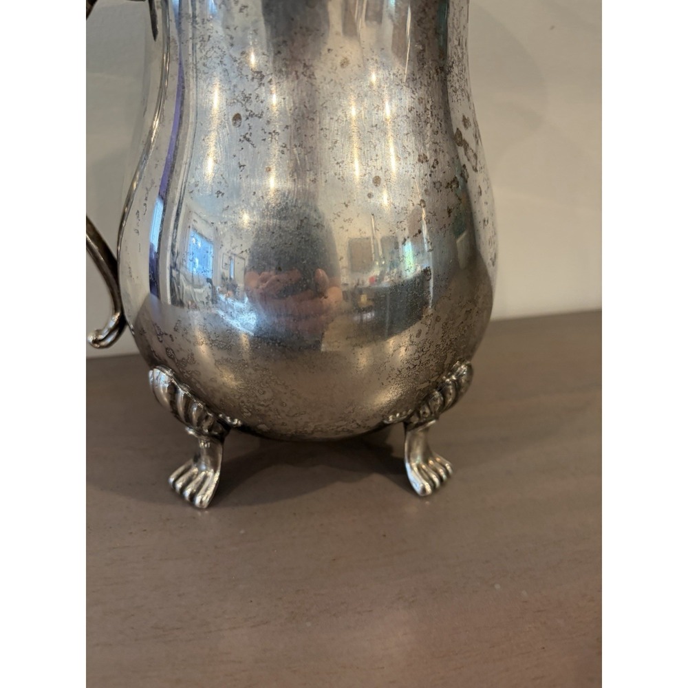 Leonard Silver Plated Pitcher Coffee Tea Pot Footed Antique Ornate fancy elegent - Picture 8 of 13